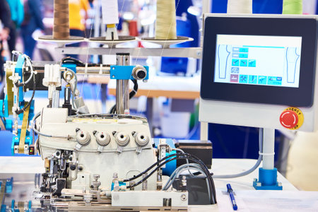 High-speed variable top-feed overlock safety stitch machineの写真素材
