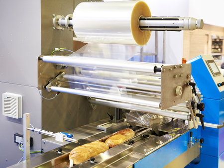 Factory Bread Packing Machineの写真素材