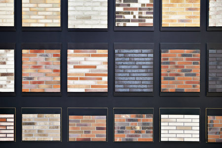 Samples of brick decorative wall panel on store exhibitionの写真素材
