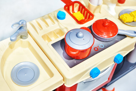 Toy kitchen in a toy store
