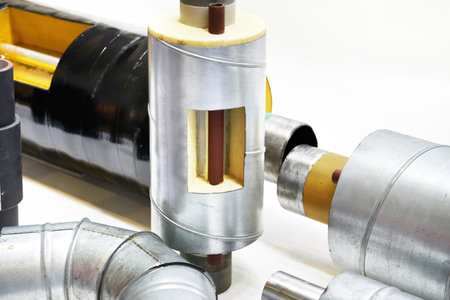 Insulated pipes and pipe fittings at the exhibition
