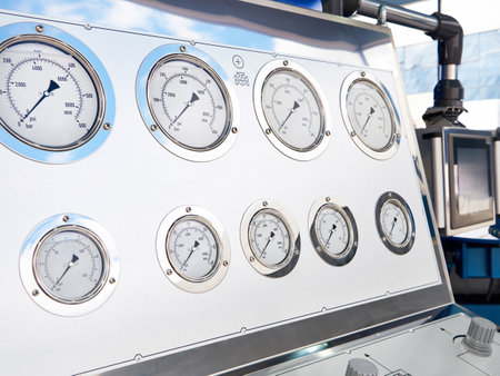 Control panel for pneumohydraulic pumping stationの写真素材