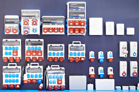 Combination boxes panel and wall mount sockets outlets in store