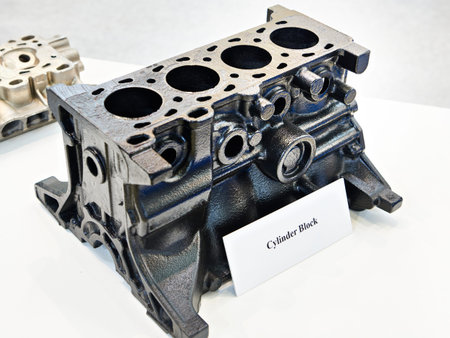 Car cylinder block billet on exhibition