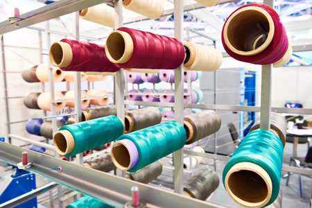 Bobbins of thread for a cord knitting machine