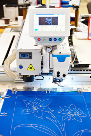 Contour sewing machine and flower print