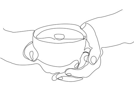 Burning aroma candles one line art. Continuous line drawing of comfort theme and romanceのイラスト素材