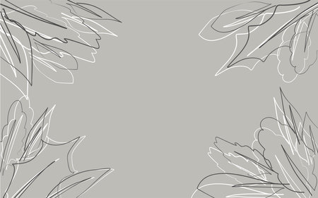 Abstract Autumn background with the space for text. Vector seasonal illustration with leaves silhouettes and pastel spots. Vector frame with cope space for discount, social mediaのイラスト素材