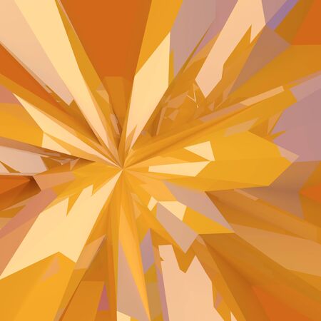 Abstract 3d broken yellow, orange, shiny  low poly glass modern elegant backgroundの写真素材