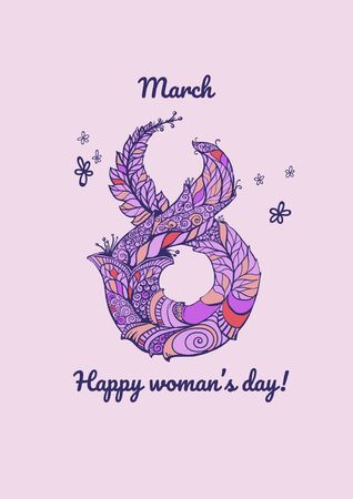 Beautiful greeting card design for the international women's day.のイラスト素材