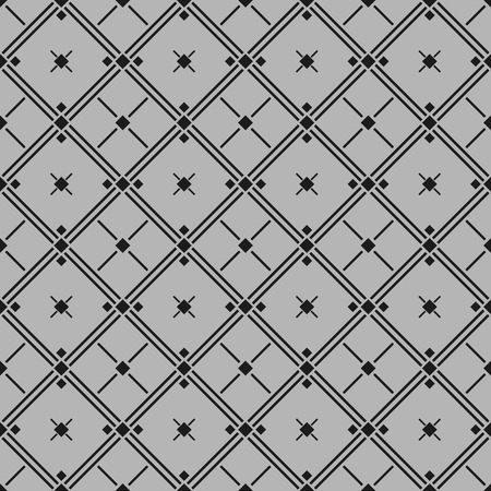 Classic black and white seamless patterns with rhombus, crosses and lines. Light background, endless texture. Can be used for wallpaper, pattern fills, web page background,surface texturesのイラスト素材