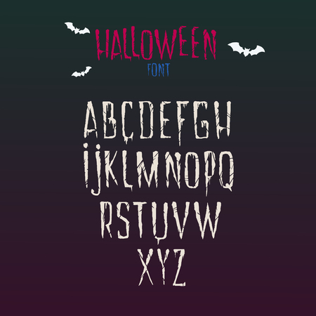 Halloween hand drawn fontのイラスト素材