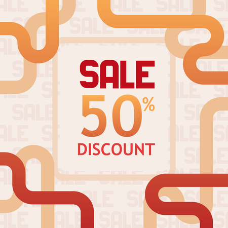 Sale 50% off discount banner template designのイラスト素材