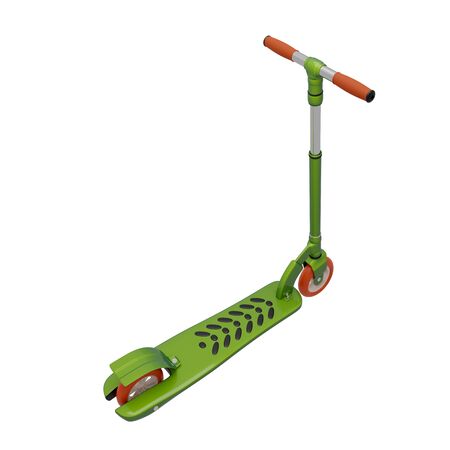 Green 3d 6k photorealistic isolated scooter on white background. Good for commersials, banners, website and broadcast designの写真素材