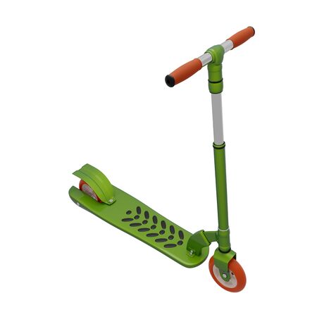 Green 3d 6k photorealistic isolated scooter on white background. Good for commersials, banners, website and broadcast designの写真素材