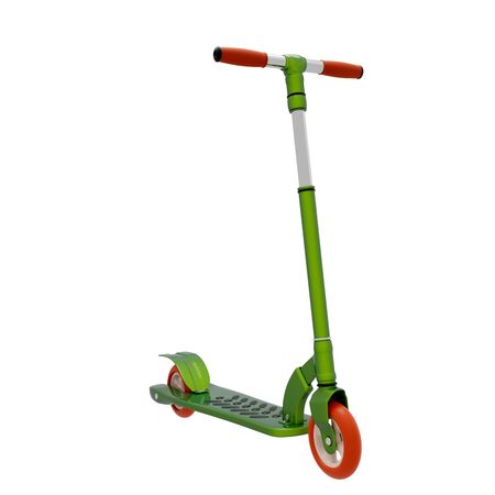 Green 3d 6k photorealistic isolated scooter on white background. Good for commersials, banners, website and broadcast designの写真素材