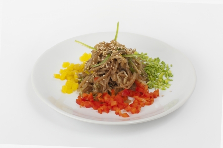 Japanese Cuisine - salad with mung bean sproutsの写真素材
