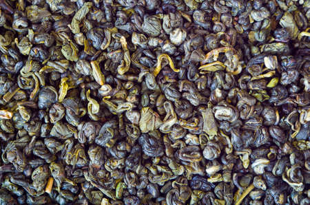 Background of green tea close-upの写真素材