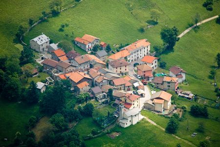 Erbonne, Lombardy, Italy from the bird eye view.の写真素材
