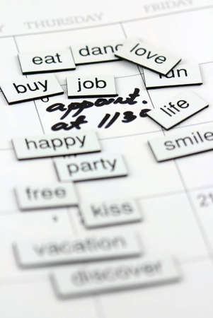 Job on magnetic letters on the whiteboardの写真素材