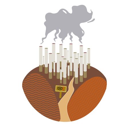 Illustration Of World No Tobacco Day Banner Or Poster Design. Concept of how the world is governed by tobacco. - Vectorのイラスト素材