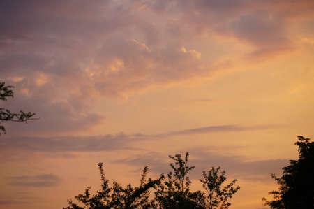 Beautiful scarlet clouds on a decline