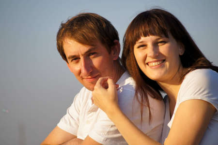 Happy young pair on walk