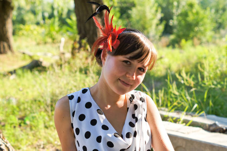 Portrait of a charming and lovely girl