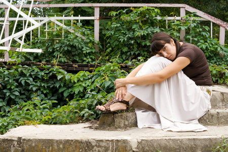 Portrait of a charming and lovely girlの写真素材