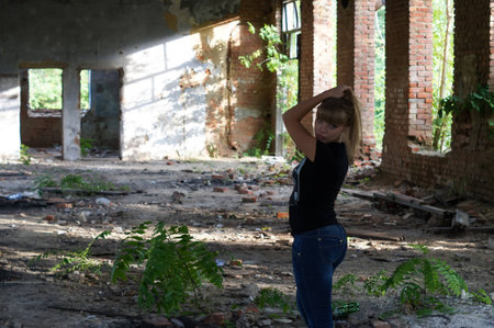 Portrait of a cute young girlの写真素材