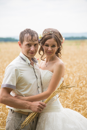 Beautiful married couple in the wedding dayの写真素材