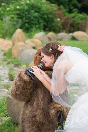 Beautiful bride on wedding dayの写真素材