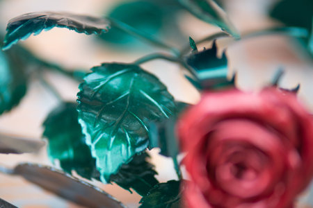 Beautiful handmade wrought iron rose from Russiaの写真素材