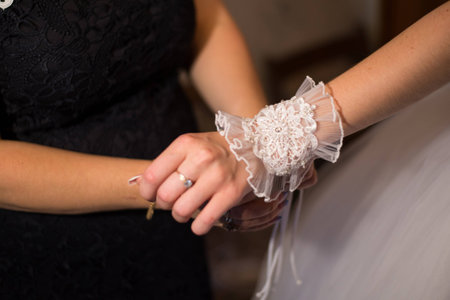 Beautiful bride on wedding dayの写真素材