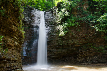 Stunning beauty of the mountains of the Northwest Caucasus . Waterfalls