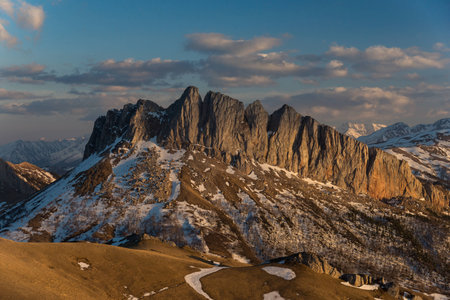 The mountain range of the Big Thach natural park. Adygeaの写真素材