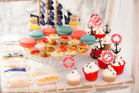 Very tasty desserts at festive eveningsの写真素材