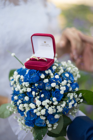 Chic and bright festive bouquet of flowersの写真素材