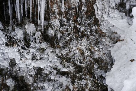The winter canyon of the Kurdzhips river. Guam gorge. Russiaの写真素材