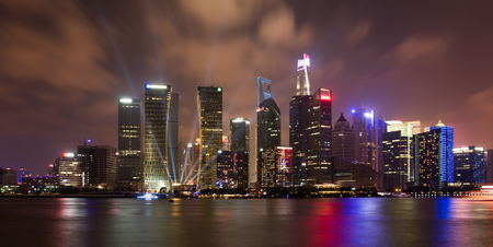 Night view of the Bund Shanghaiのeditorial素材