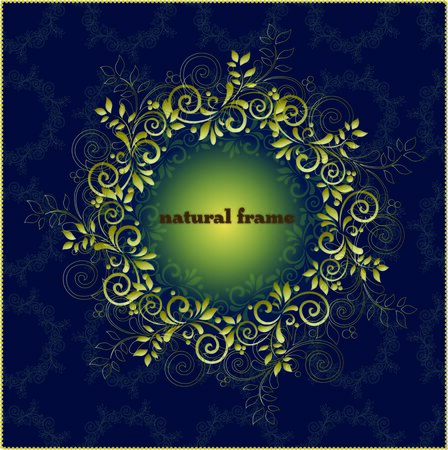 green floral circle frameのイラスト素材