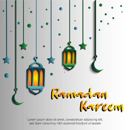 Ramadan style ramadan kareem with a simple and elegant designのイラスト素材
