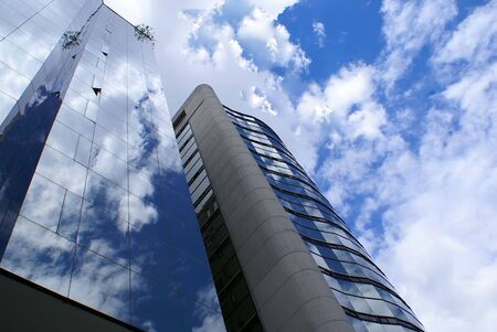 Buildings sky reflection