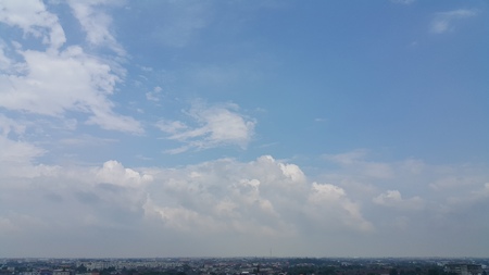 The open blue sky after the stormの写真素材