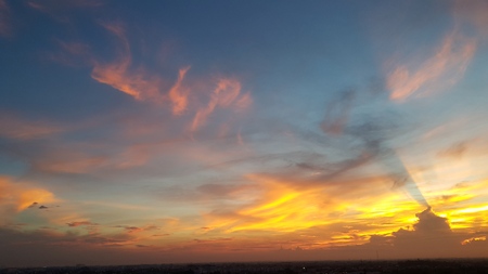 sun shine make the ripple cloud effectの写真素材