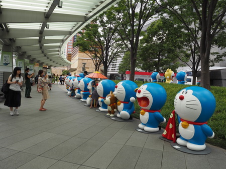 Roppongi Tokyo Japan, 18 July 2016 - Doraemon models exhibition in open area.のeditorial素材