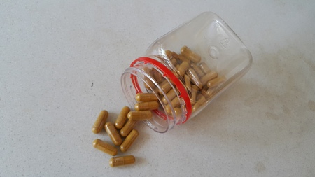 Chinese herb capsule.の写真素材