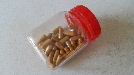 Bottle of the herbal capsule.の写真素材