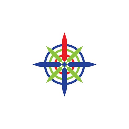 colorfull artistic compass logo iconのイラスト素材