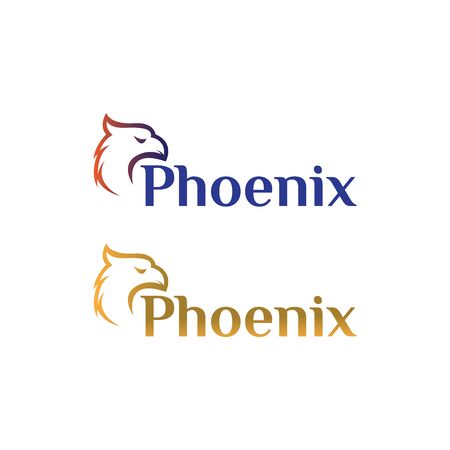 phoenix logo with bird head illustrationのイラスト素材